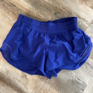 Blue lulu running shorts